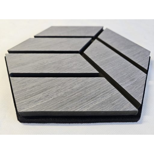 ECO HEXA szürke tölgy akusztikai falpanel