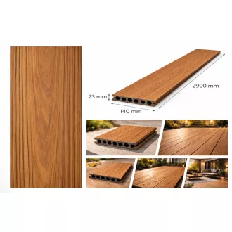 teakfa erezet mintás WPC kültéri padlópanel