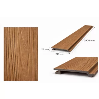 teak fa erezet mintás WPC fal- és kerítéspanel