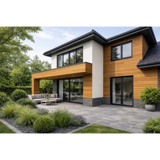 teak fa erezet mintás WPC fal- és kerítéspanel